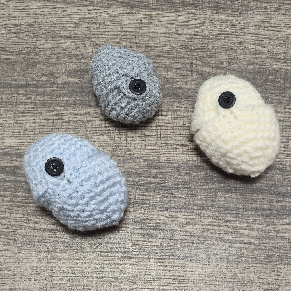 Unique Baby Dinasaurs & Eggs, Handmade Kids Toy, Weird Odd Crochet Fidget Funky - Picture 3 of 4